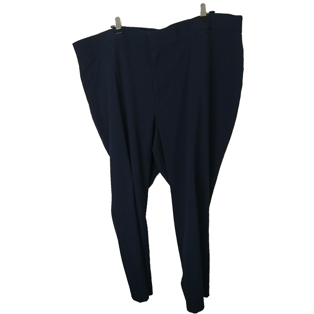 Catherines Woman 24WP Pant Trouser Blue Straight Leg Pocket Stretch Waist